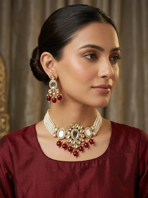 Mehndi Kundan Choker Set