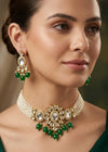 Mehndi Kundan Choker Set by Zarosh Jewel