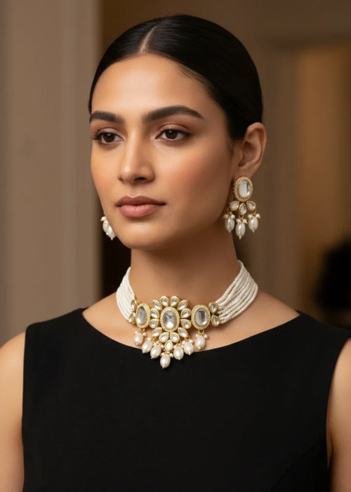 Shop the Mehndi Kundan Choker Set from Zarosh Jewel