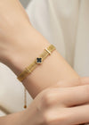 Midnight Clover Mesh Gold Bracelet by Zarosh Jewel
