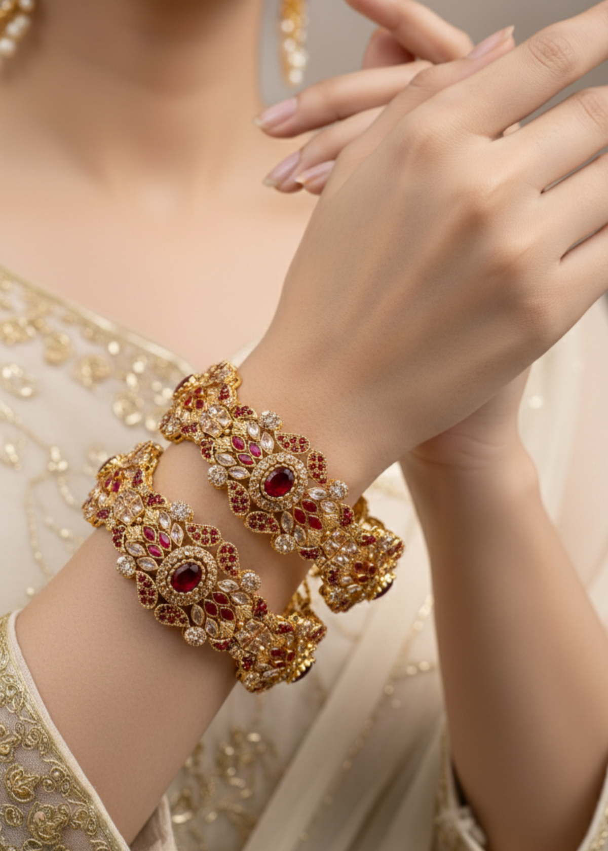 Minaal Openable Bangle by Zarosh Jewel