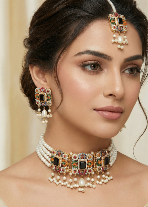 Minal Choker Set by Zarosh Jewel