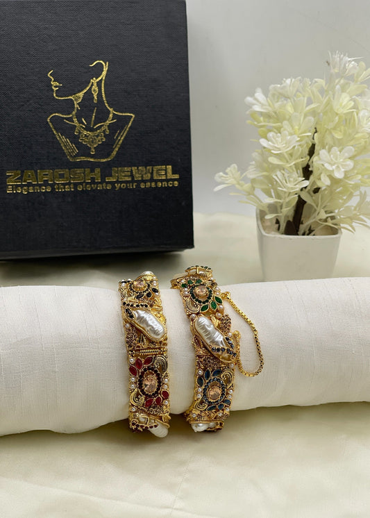 Mirha Bangle Set by Zarosh Jewel