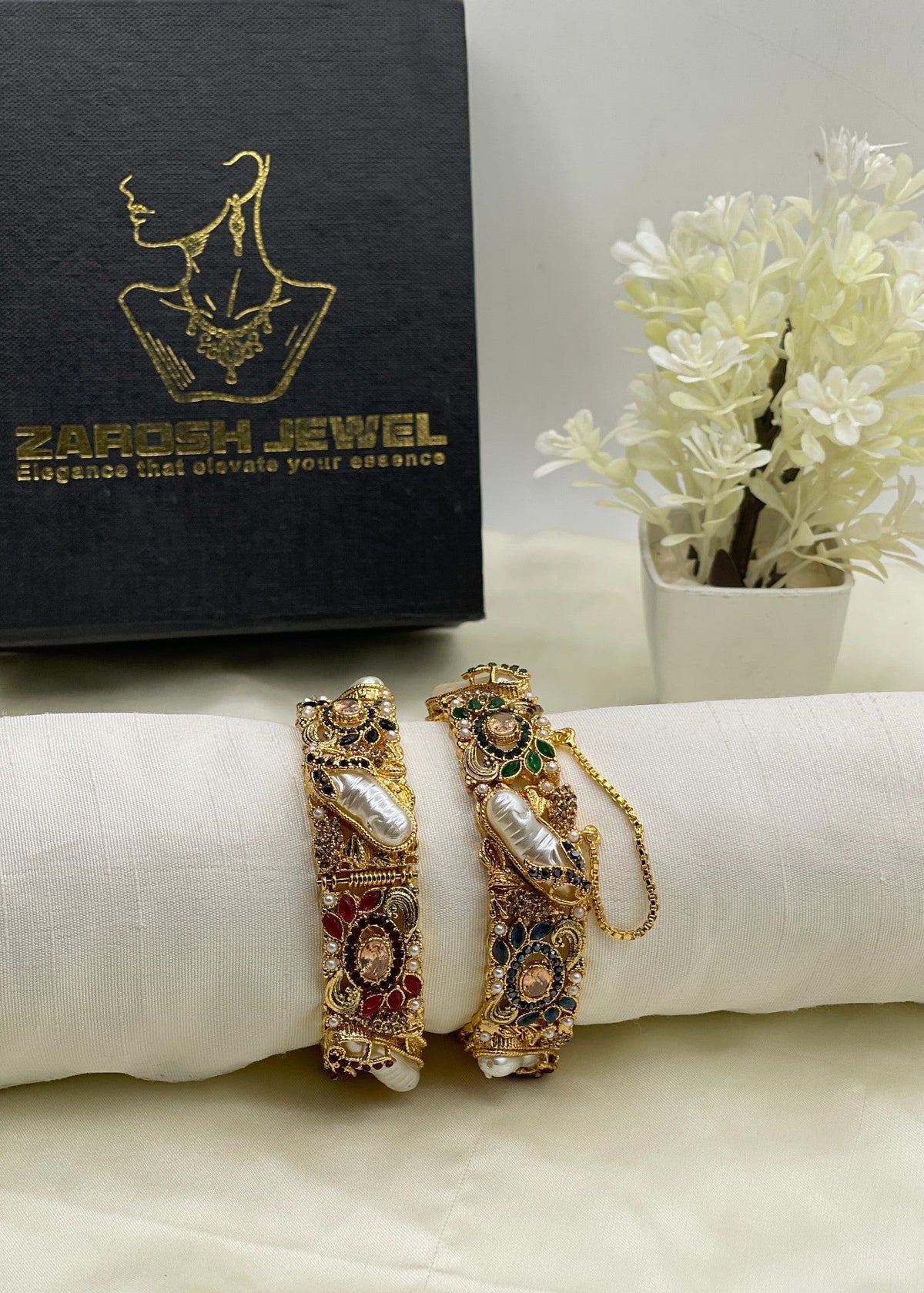 Mirha Bangle Set by Zarosh Jewel