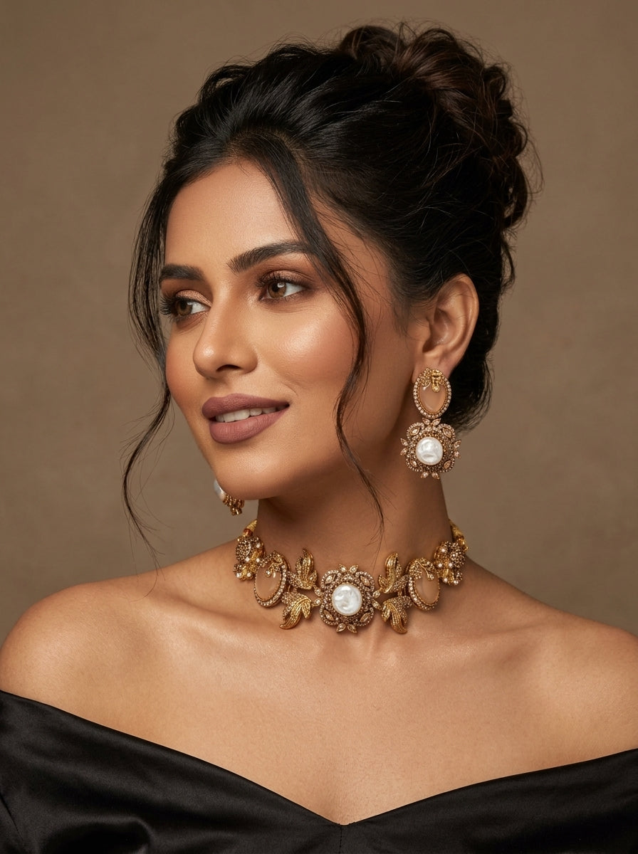 Shop the Nahila Traditional Choker Set from Zarosh Jewel