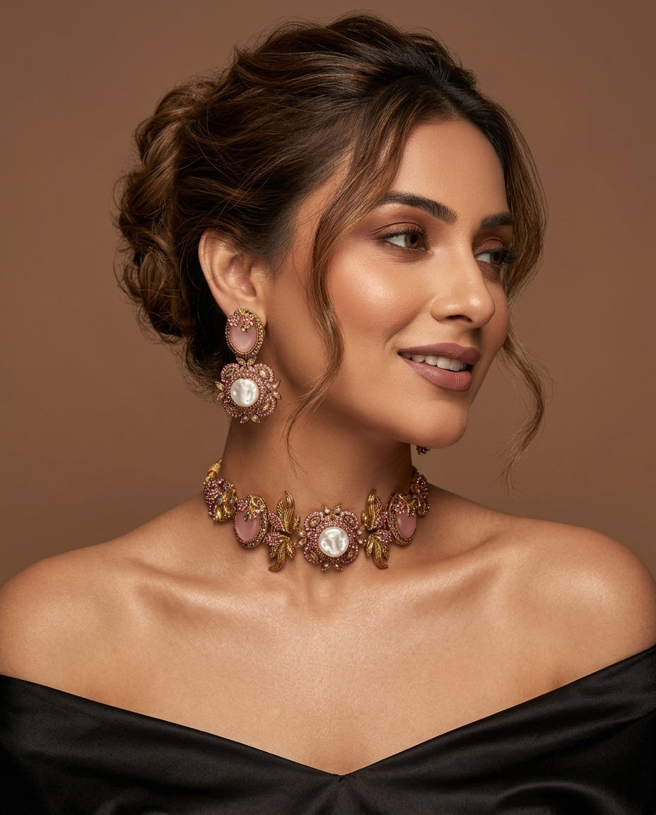 Shop the Nahila Traditional Choker Set from Zarosh Jewel