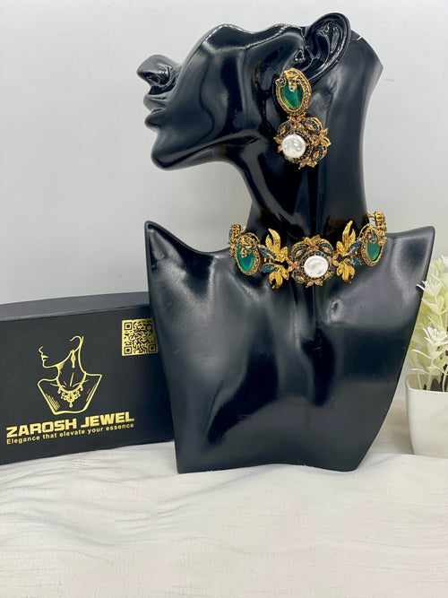 Shop the Nahila Traditional Choker Set from Zarosh Jewel