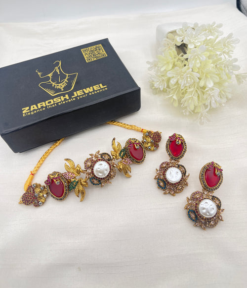 Shop the Nahila Traditional Choker Set from Zarosh Jewel