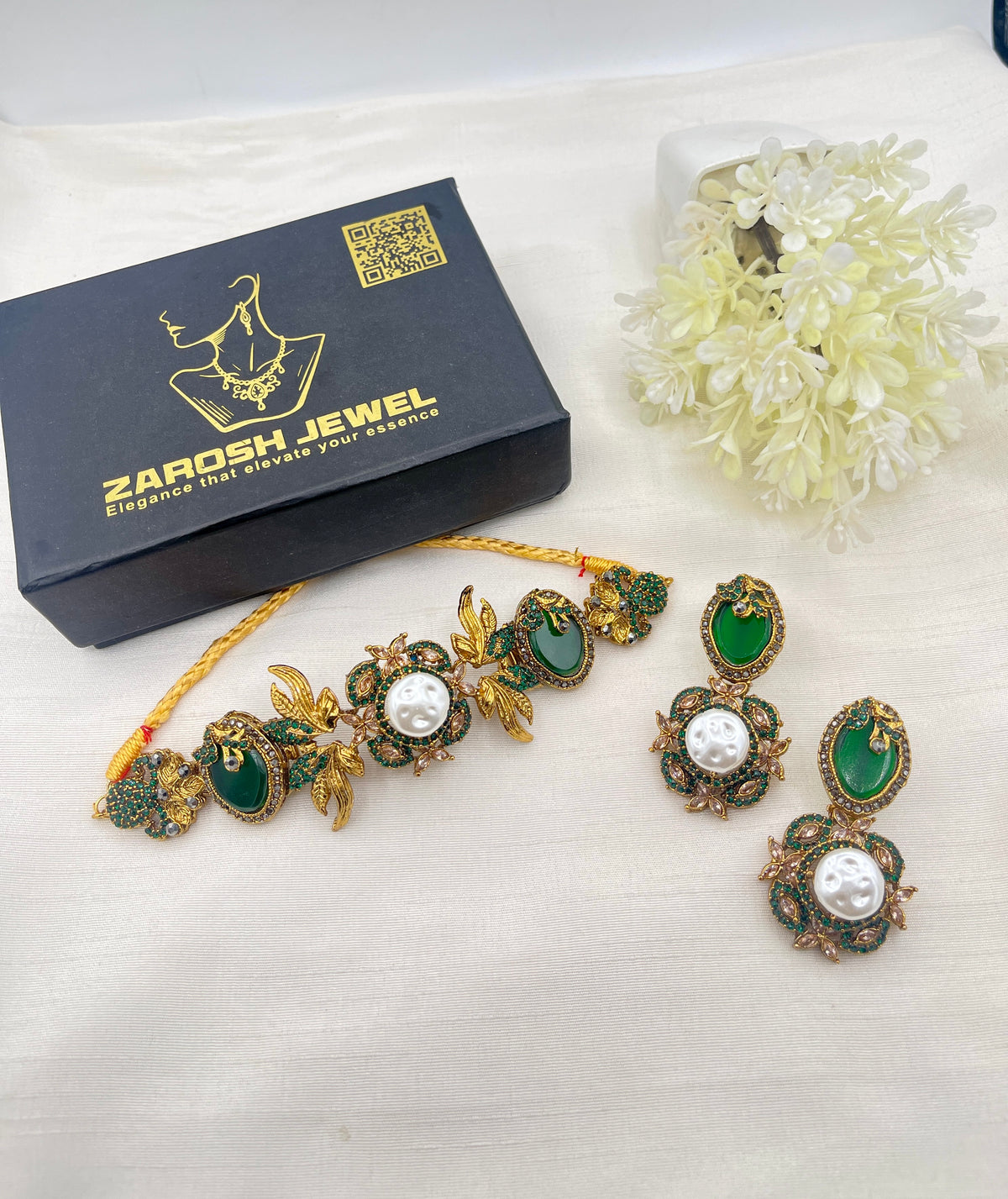 Shop the Nahila Traditional Choker Set from Zarosh Jewel