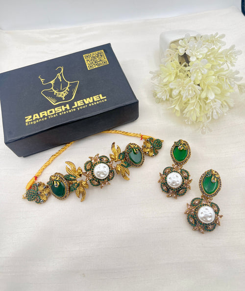 Shop the Nahila Traditional Choker Set from Zarosh Jewel