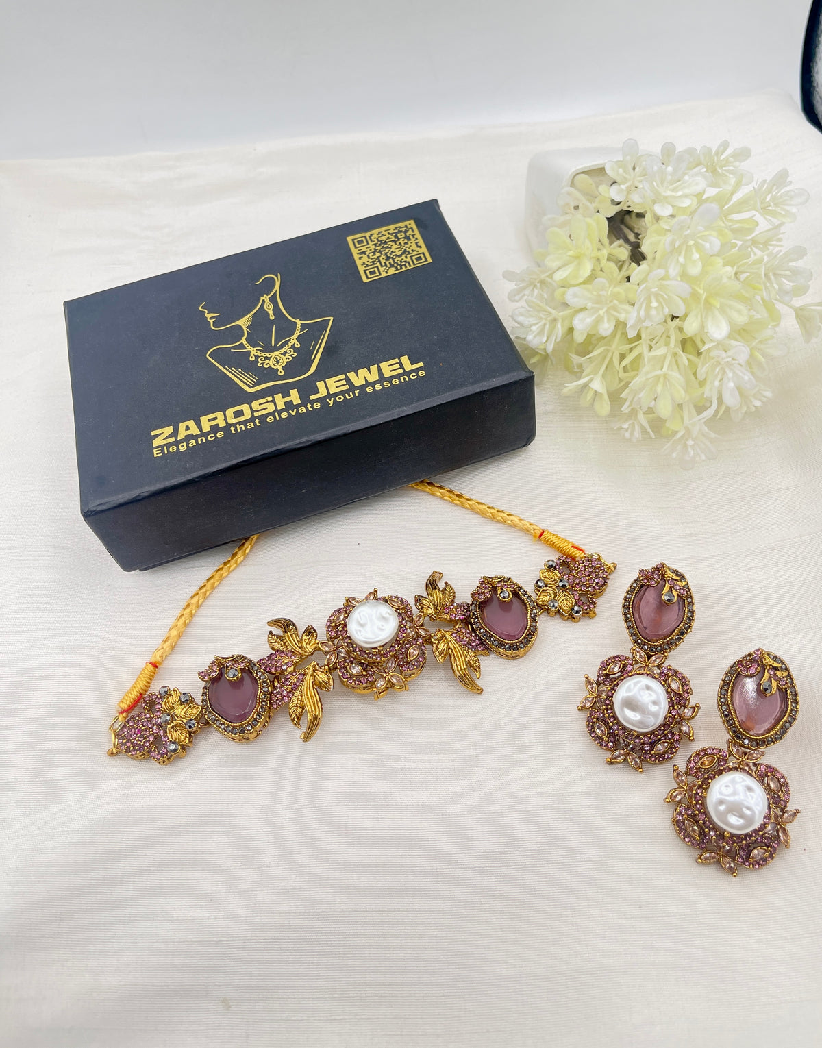 Shop the Nahila Traditional Choker Set from Zarosh Jewel