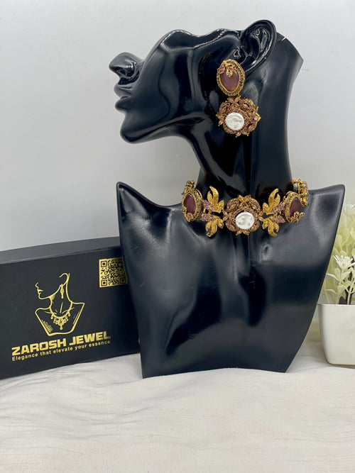 Shop the Nahila Traditional Choker Set from Zarosh Jewel
