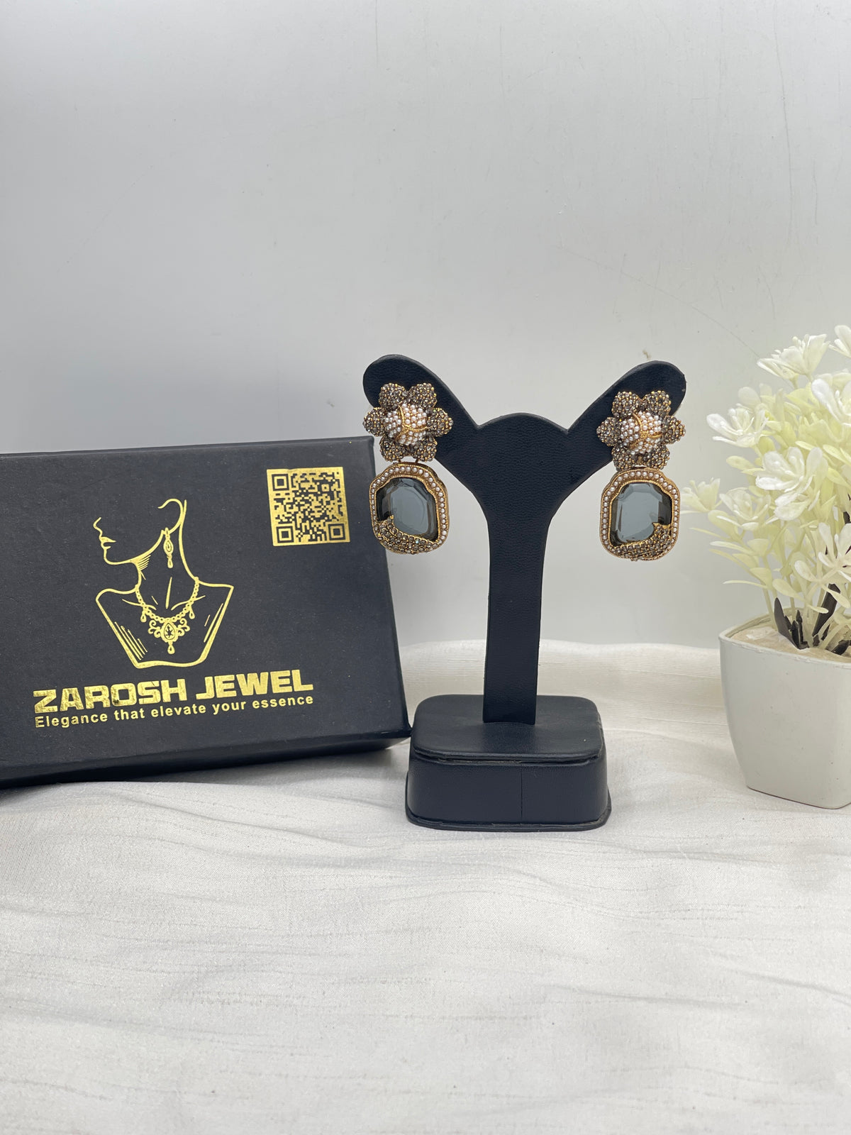 Shop the Natasha Royal Bloom Drop Earring from Zarosh Jewel