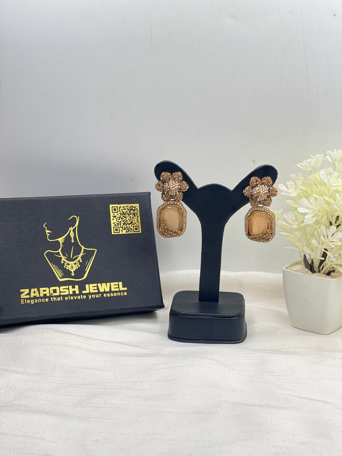 Shop the Natasha Royal Bloom Drop Earring from Zarosh Jewel