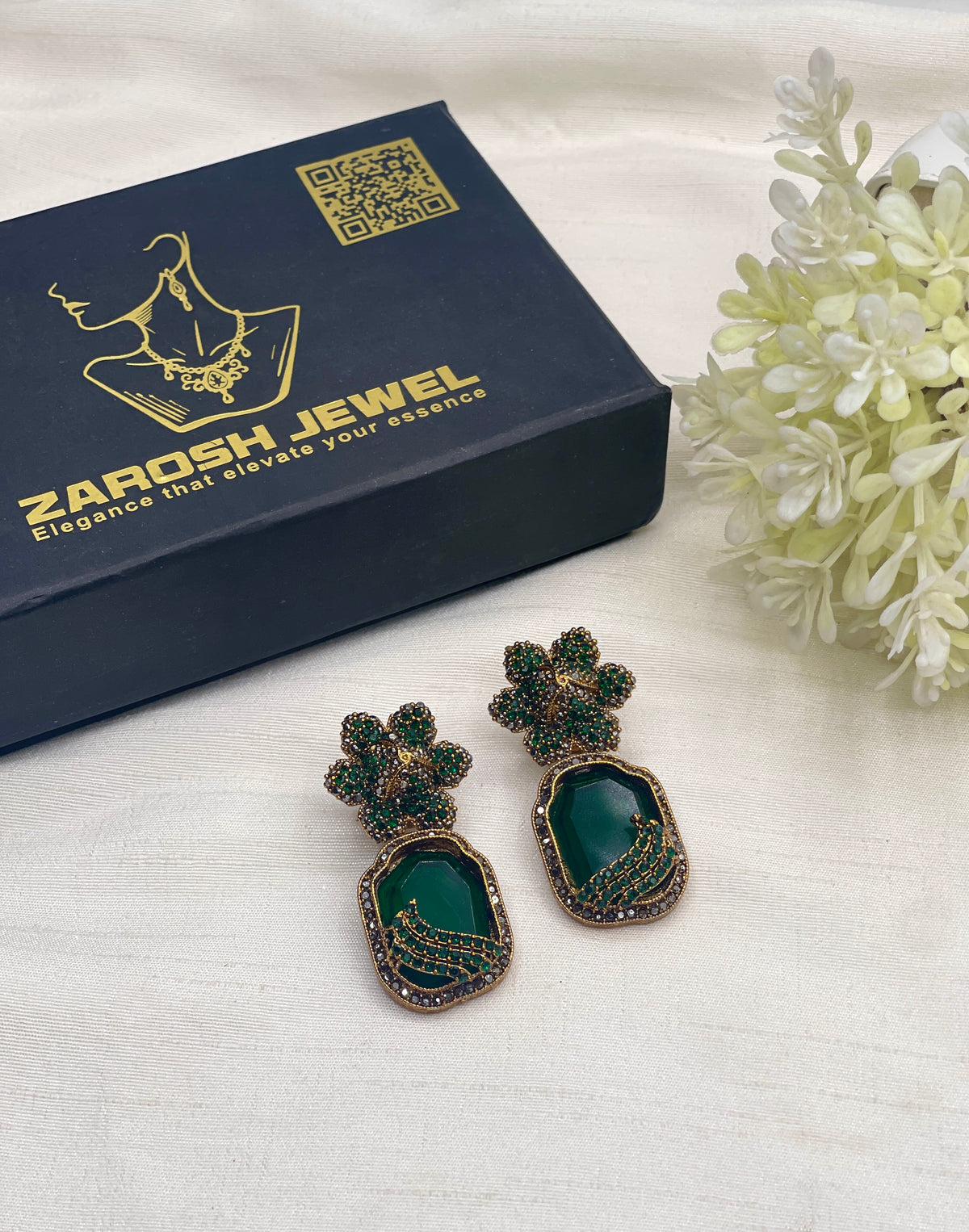 Shop the Natasha Royal Bloom Drop Earring from Zarosh Jewel