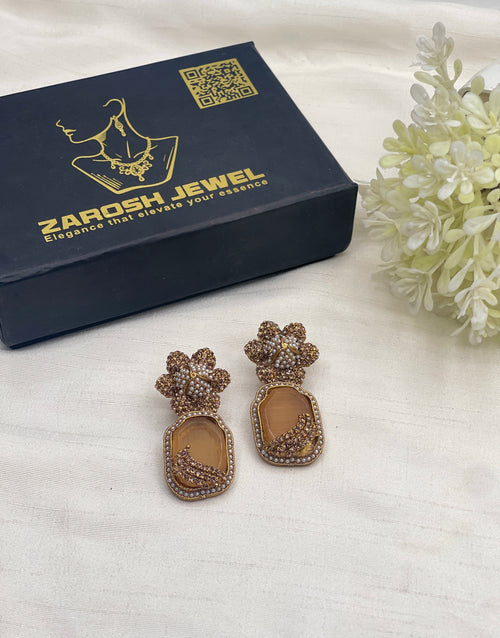 Shop the Natasha Royal Bloom Drop Earring from Zarosh Jewel