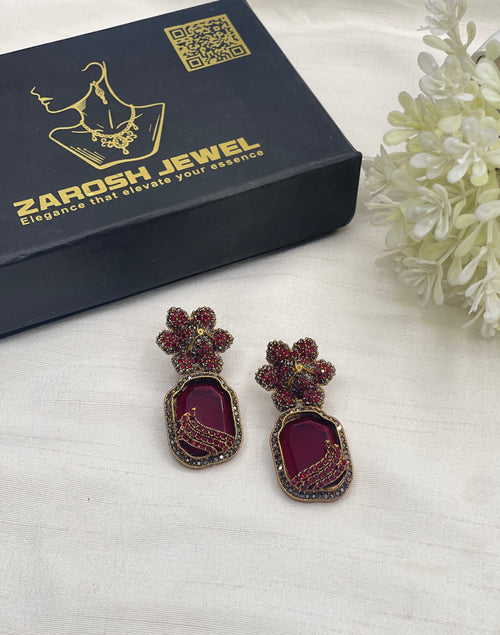 Shop the Natasha Royal Bloom Drop Earring from Zarosh Jewel