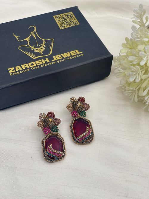 Shop the Natasha Royal Bloom Drop Earring from Zarosh Jewel