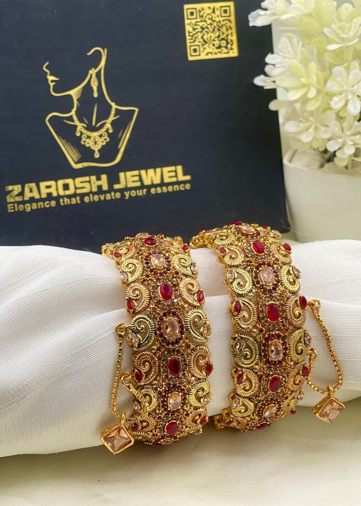 Shop the Nawal Zircon Karas from Zarosh Jewel