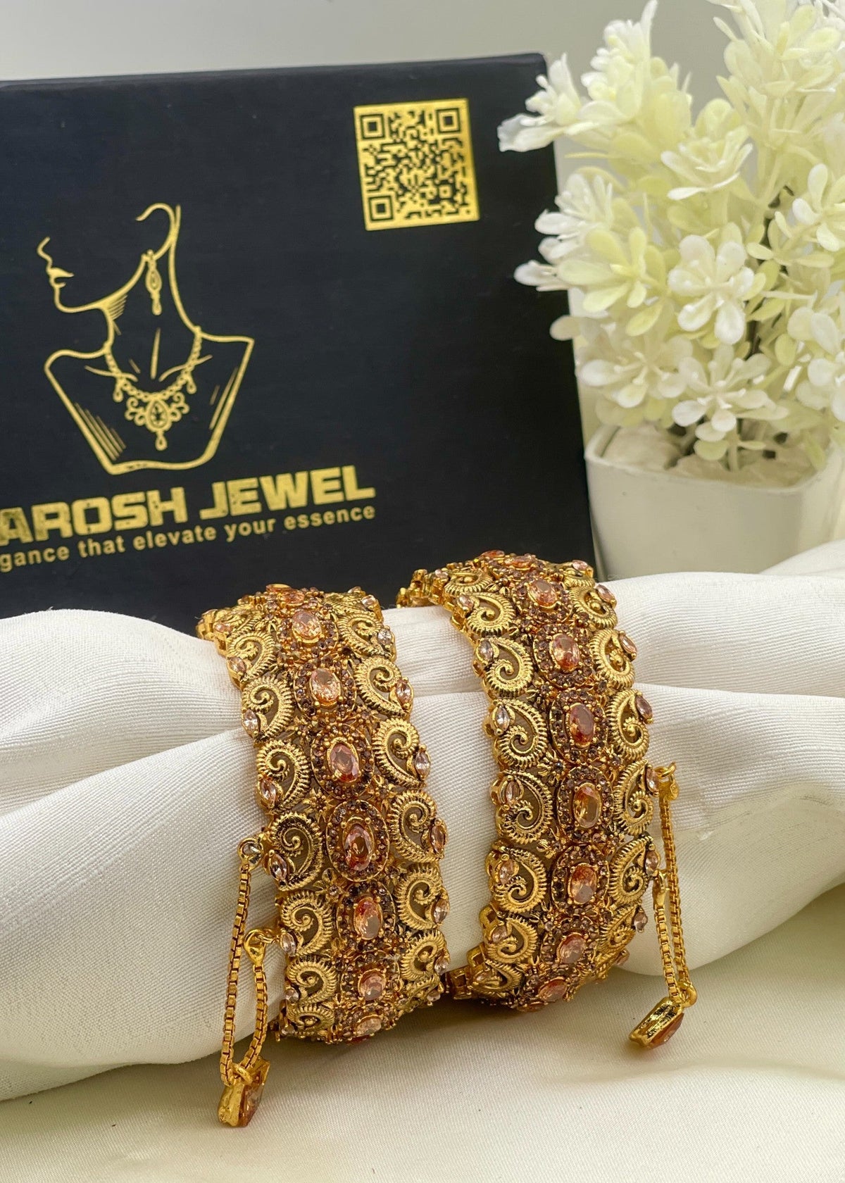Shop the Nawal Zircon Karas from Zarosh Jewel