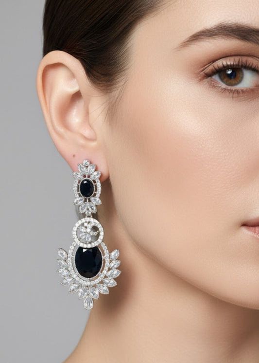 Nawira Leaf Stone Earrings by Zarosh Jewel