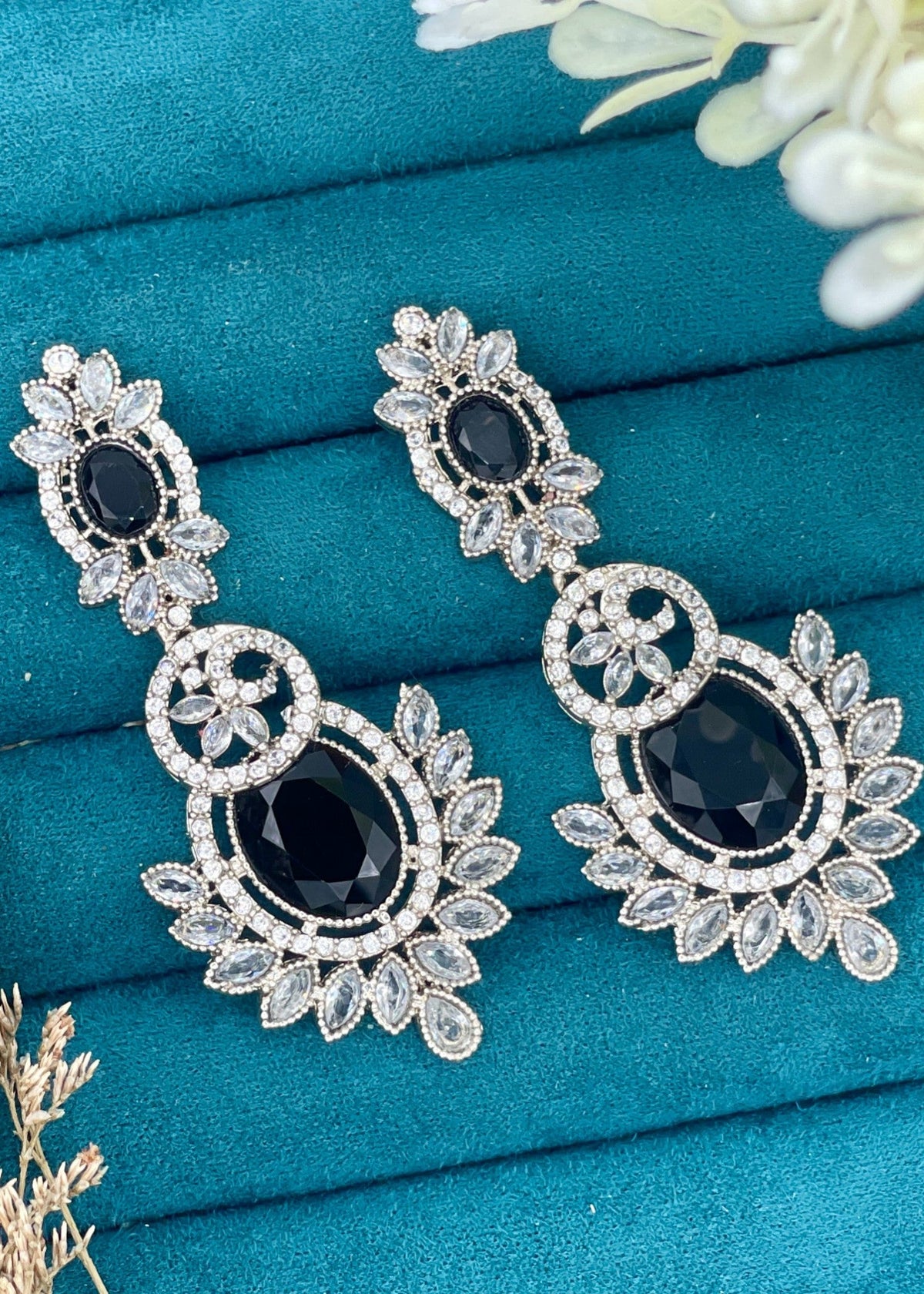 Shop the Nawira Leaf Stone Earrings from Zarosh Jewel