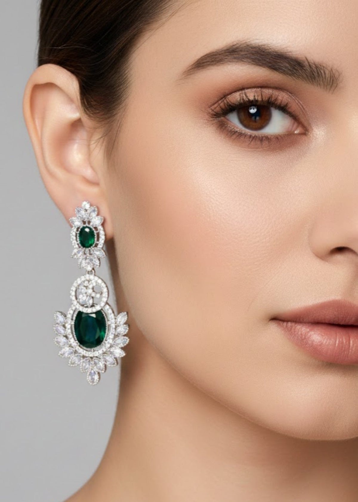 Shop the Nawira Leaf Stone Earrings from Zarosh Jewel