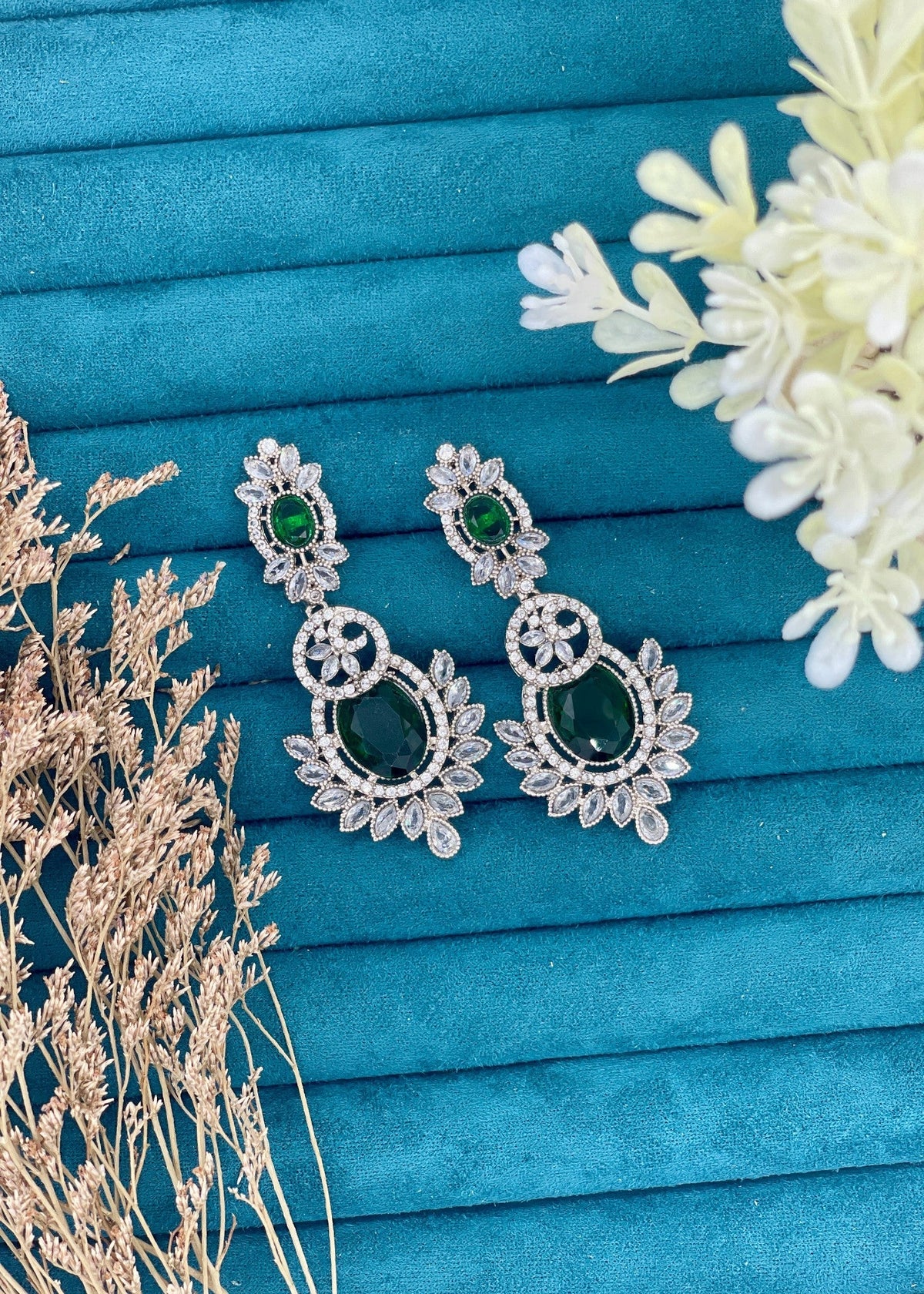 Shop the Nawira Leaf Stone Earrings from Zarosh Jewel