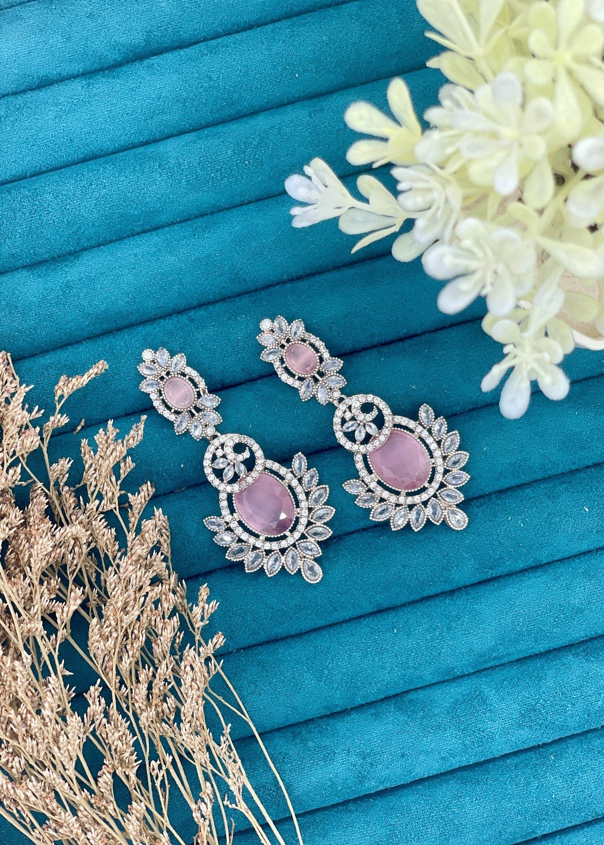 Shop the Nawira Leaf Stone Earrings from Zarosh Jewel