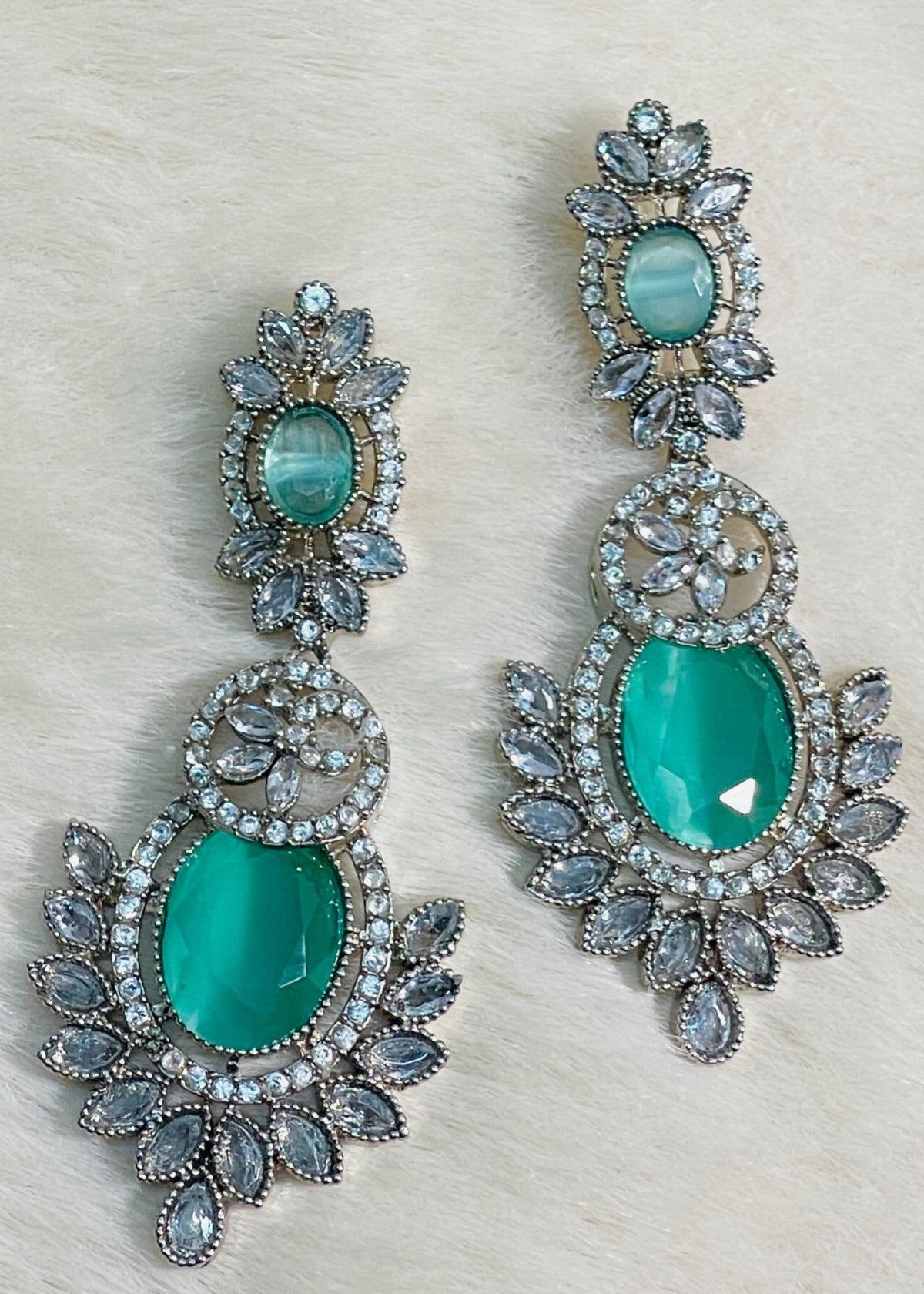 Shop the Nawira Leaf Stone Earrings from Zarosh Jewel