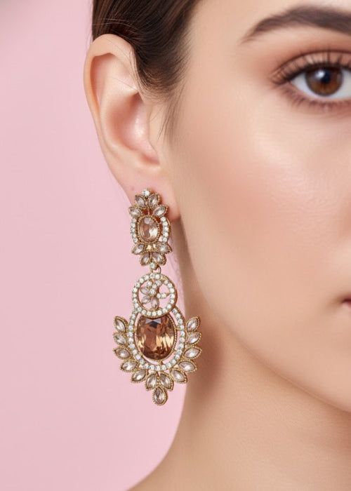 Shop the Nawira Luxe Leaf Drop Earrings from Zarosh Jewel