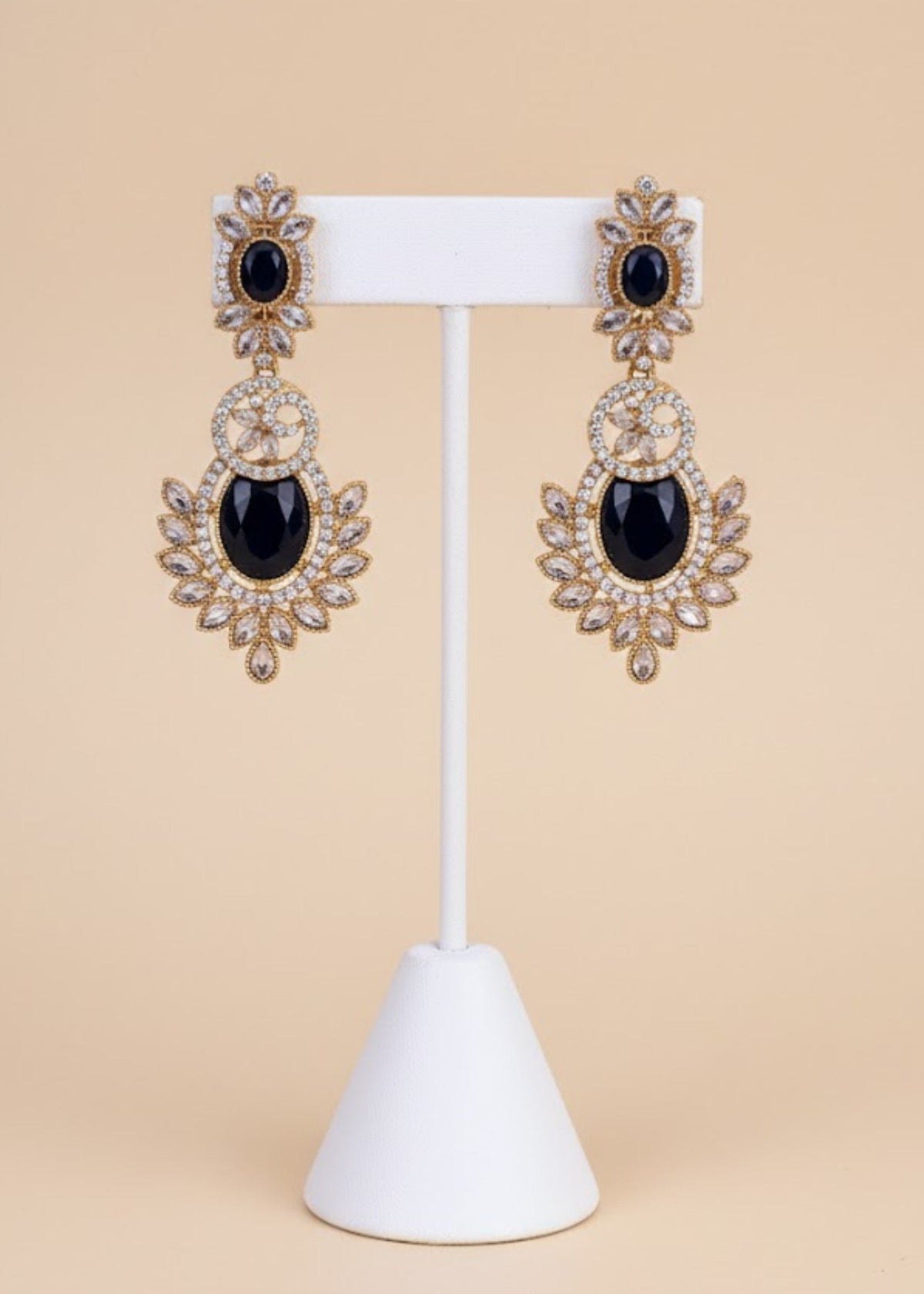 Shop the Nawira Luxe Leaf Drop Earrings from Zarosh Jewel