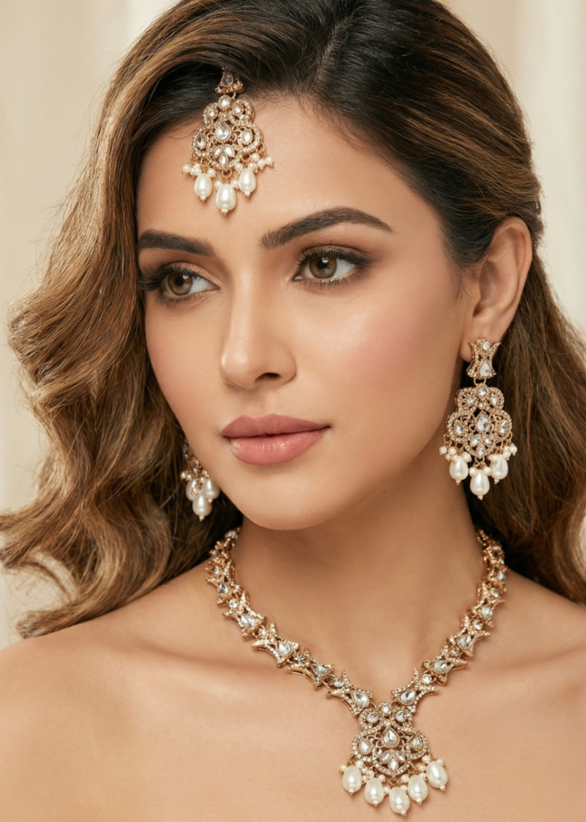 Shop the Nayab Luxe Necklace set from Zarosh Jewel
