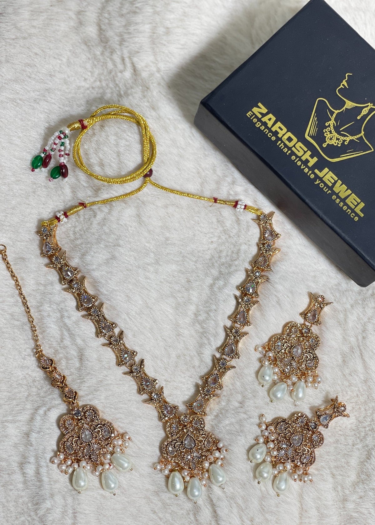 Shop the Nayab Luxe Necklace set from Zarosh Jewel