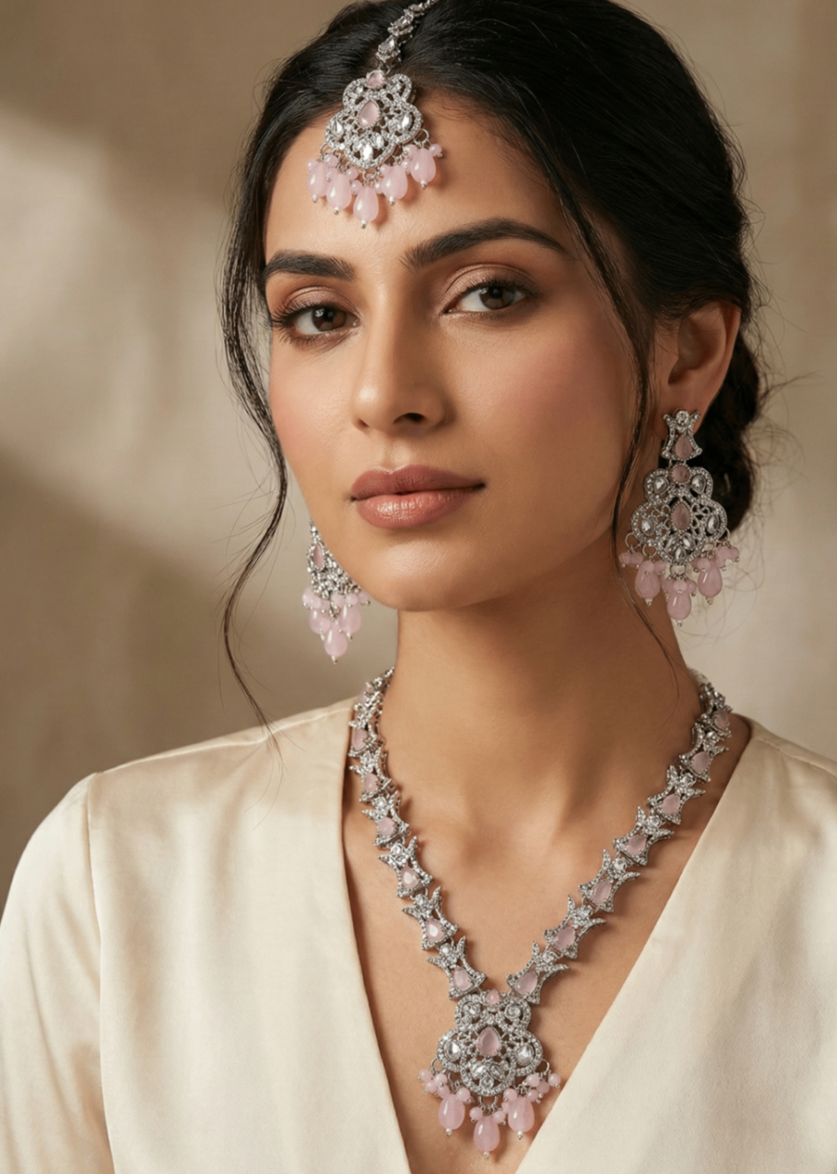 Shop the Nayab Luxe Necklace set from Zarosh Jewel
