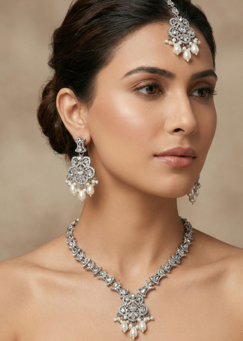 Shop the Nayab Luxe Necklace set from Zarosh Jewel