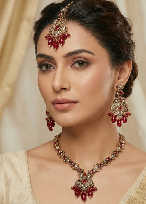 Nayab Luxe Necklace set by Zarosh Jewel