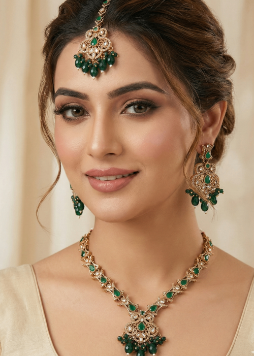 Shop the Nayab Luxe Necklace set from Zarosh Jewel