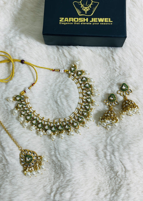 Shop the Nayla Kundan Necklace Set from Zarosh Jewel