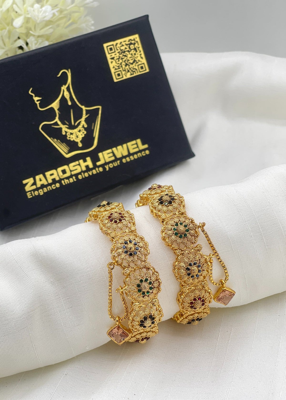 Naziya Openable Bangle Set by Zarosh Jewel