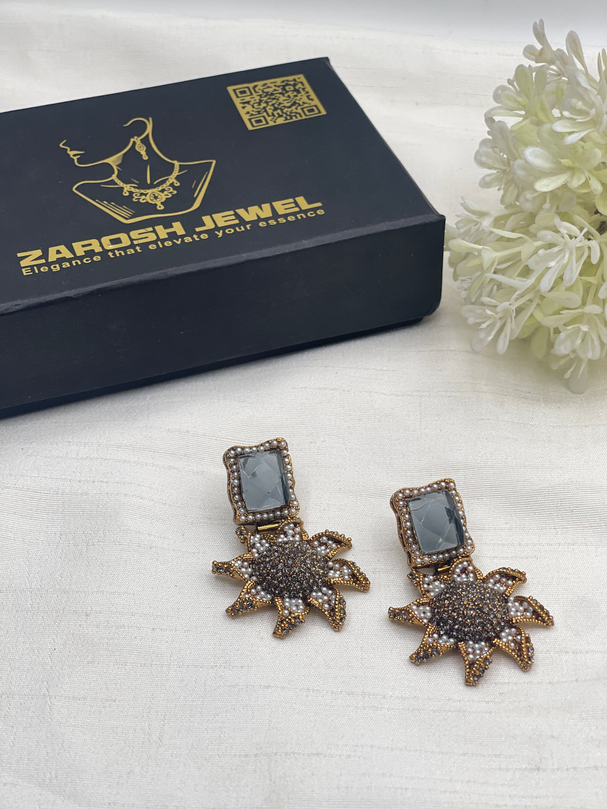 Shop the Nimra Stellar Droplet Earring from Zarosh Jewel