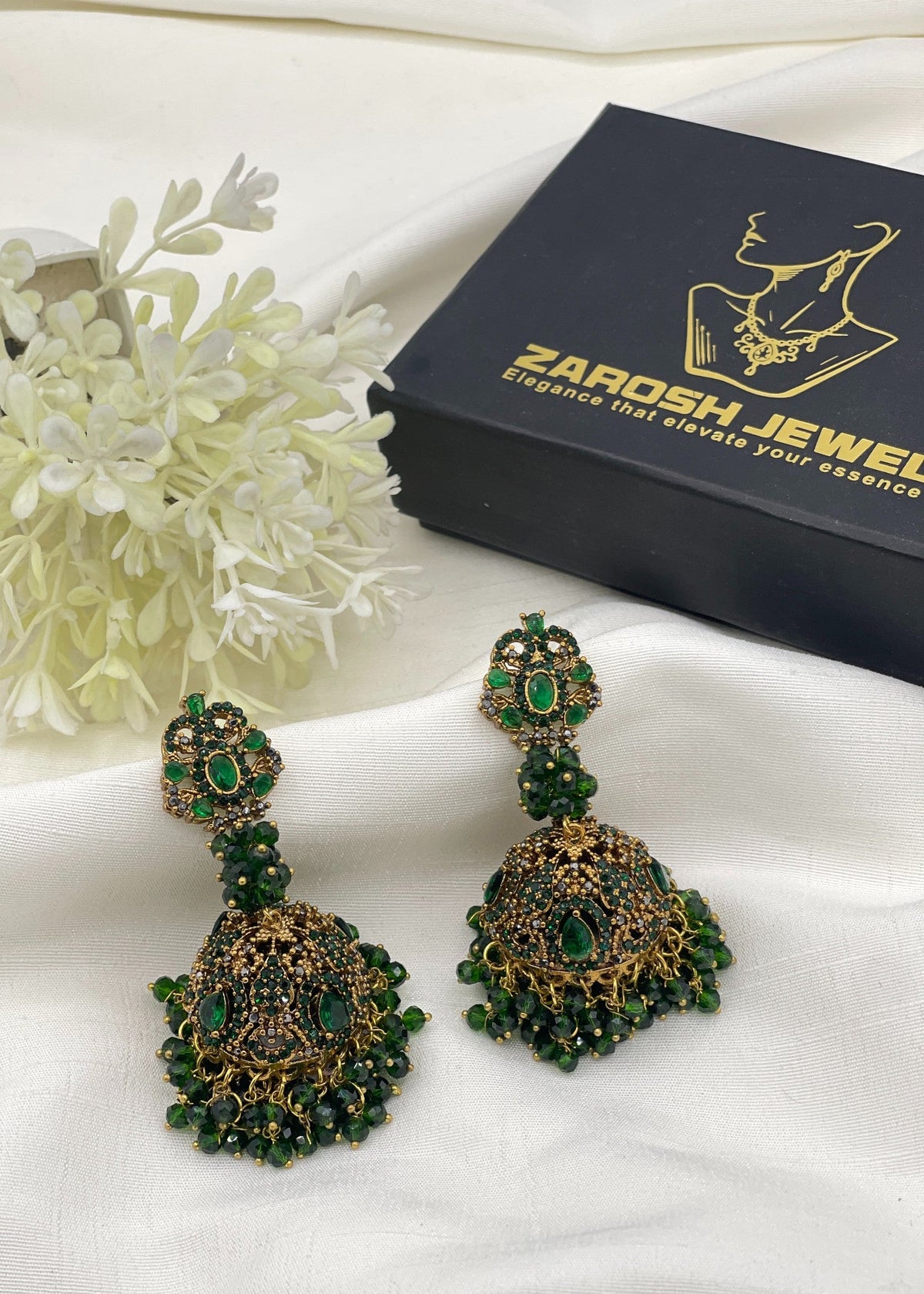Shop the Noor Pearl Jhumka Earrings from Zarosh Jewel
