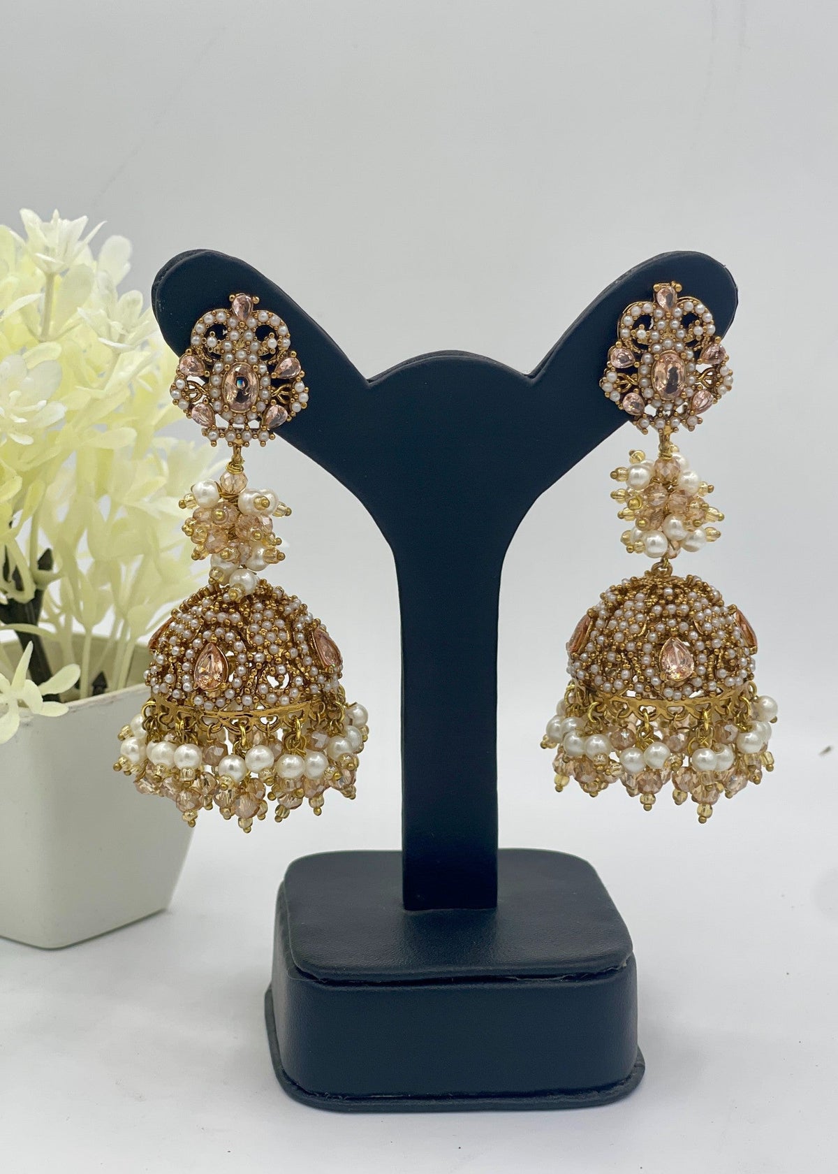 Shop the Noor Pearl Jhumka Earrings from Zarosh Jewel