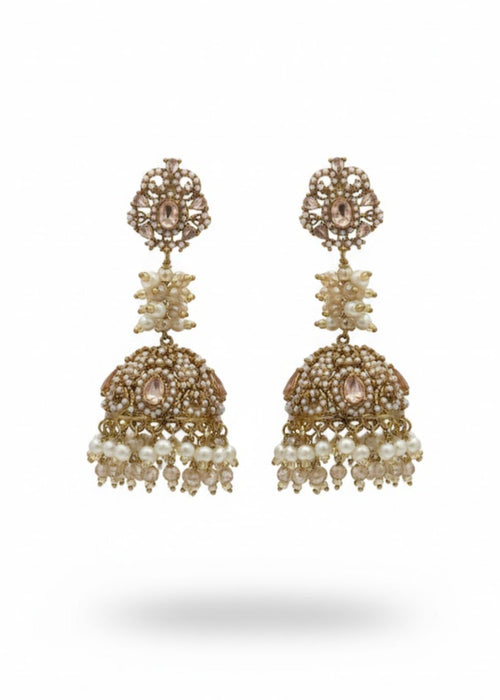 Shop the Noor Pearl Jhumka Earrings from Zarosh Jewel