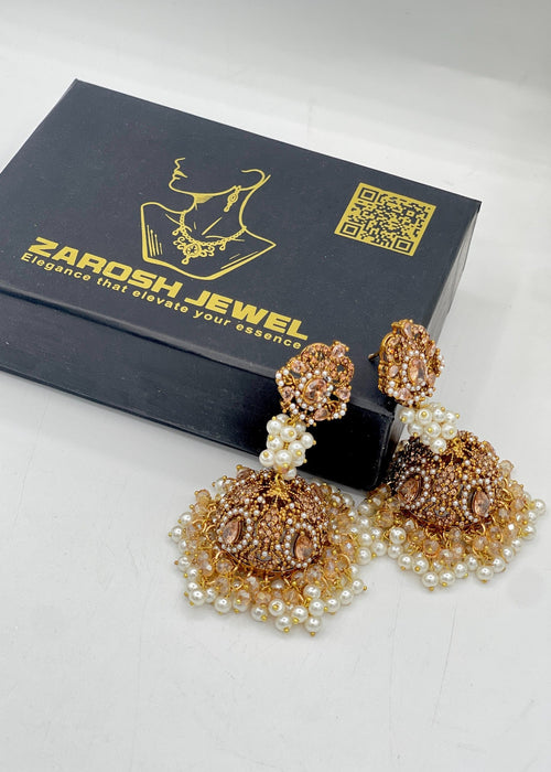 Shop the Noor Pearl Jhumka Earrings from Zarosh Jewel