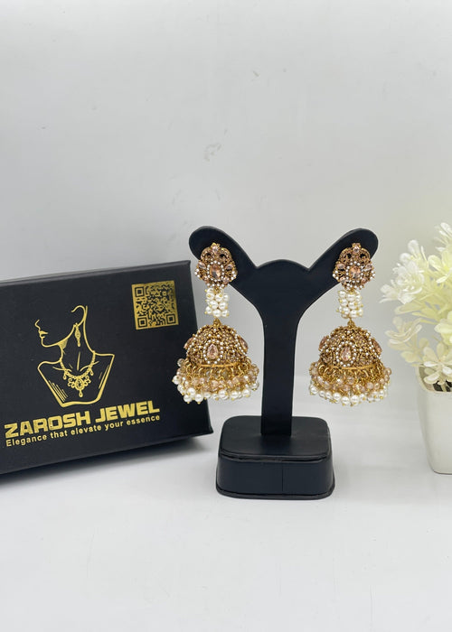 Shop the Noor Pearl Jhumka Earrings from Zarosh Jewel
