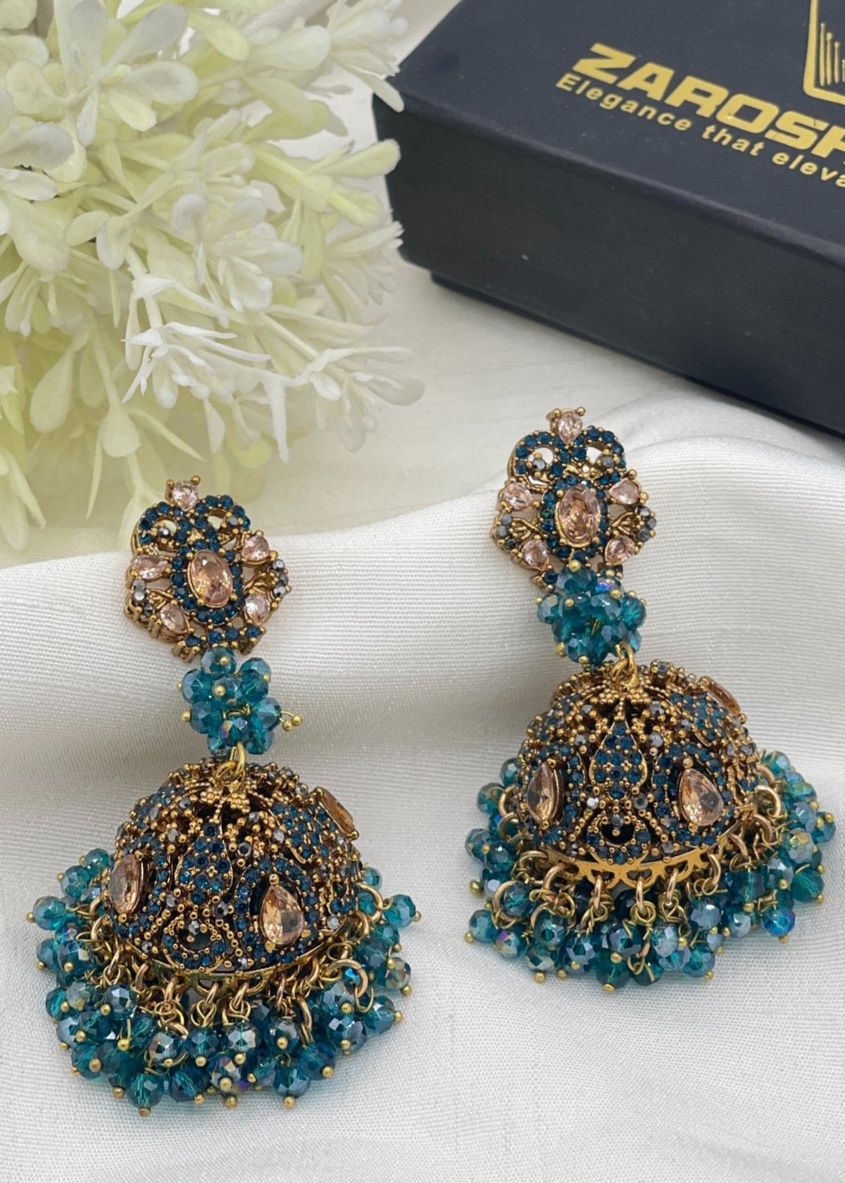 Shop the Noor Pearl Jhumka Earrings from Zarosh Jewel
