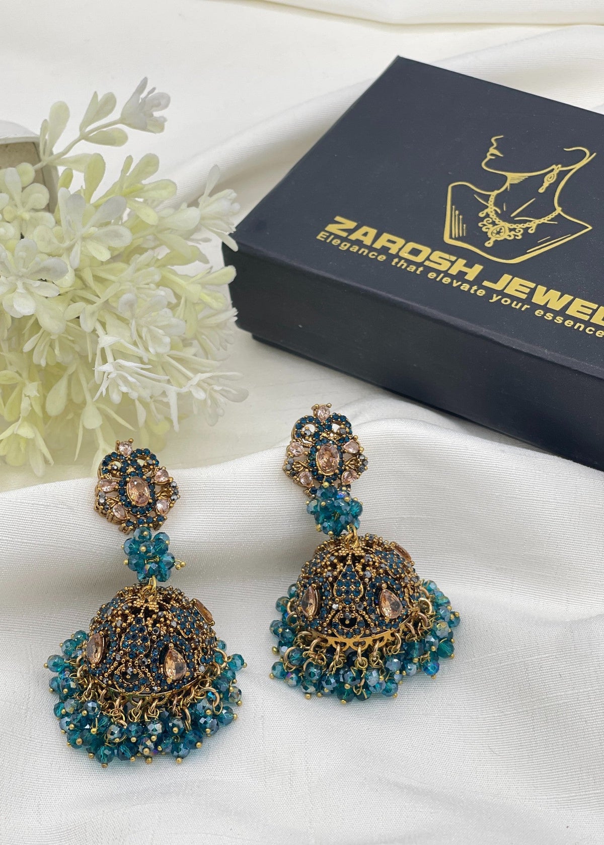 Shop the Noor Pearl Jhumka Earrings from Zarosh Jewel