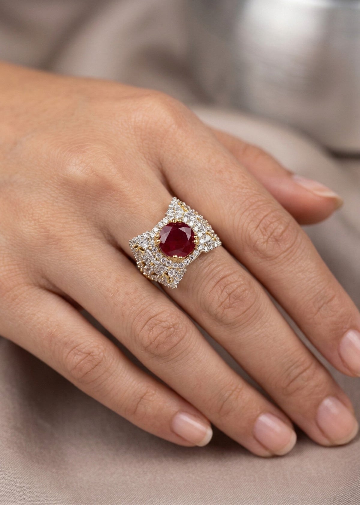 Shop the Nuha Gold Plated Ring from Zarosh Jewel