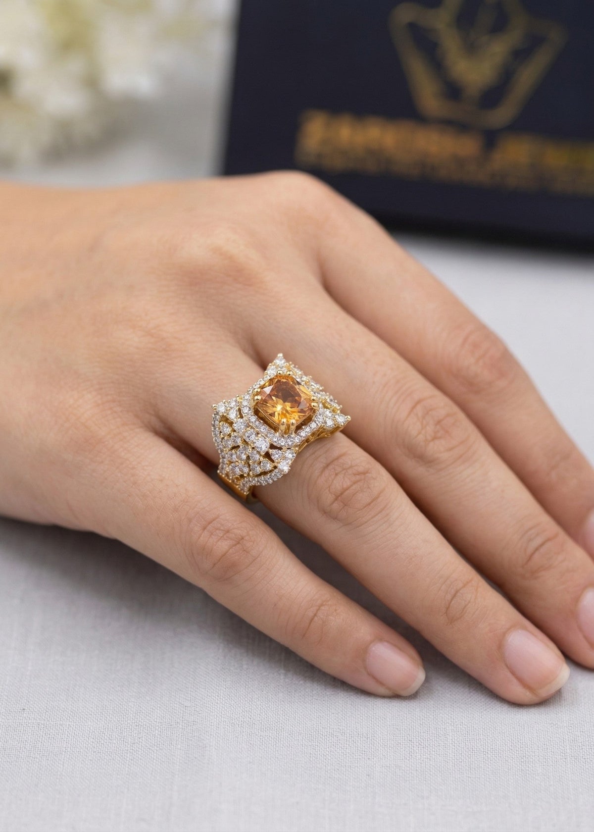 Shop the Nuha Gold Plated Ring from Zarosh Jewel